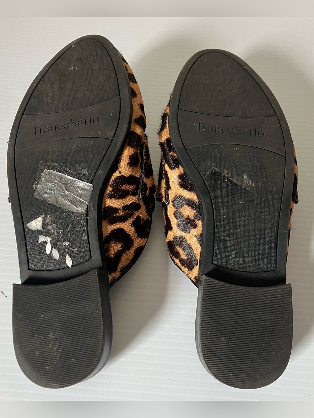 Franco Sarto Leopard Print Calf Hair Mule Loafers Size 6 - Picture 9 of 9